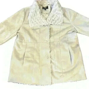 DENNIS BASSO Woman’s Faux Fur Jacket Cream Size Large​